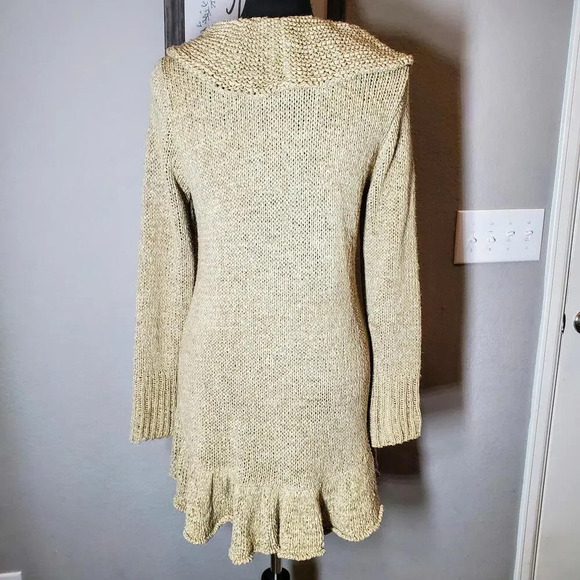 Venue Tan Knit Waterfall Neckline Size Large Women's Cardigan - Picture 12 of 12